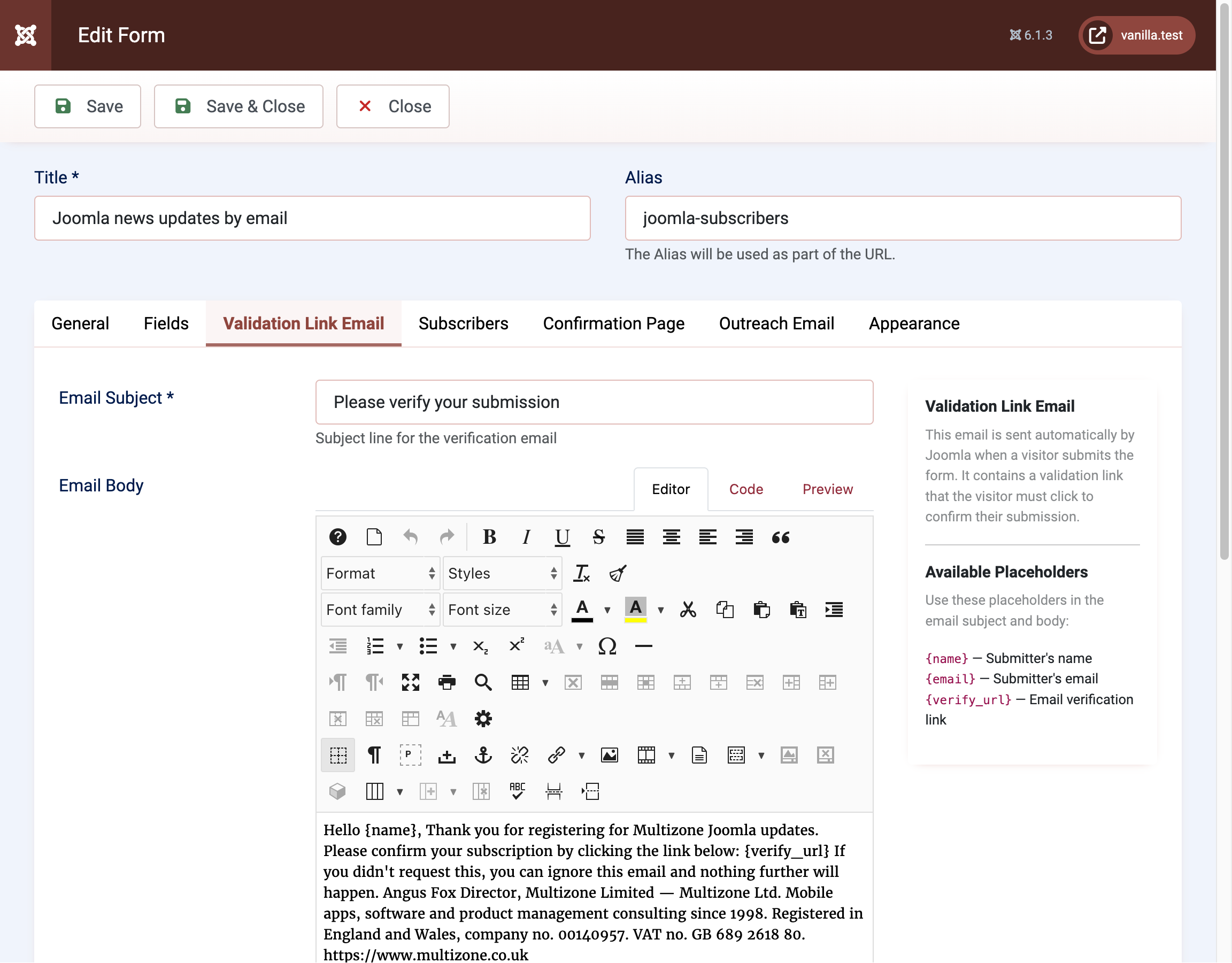Verified Forms