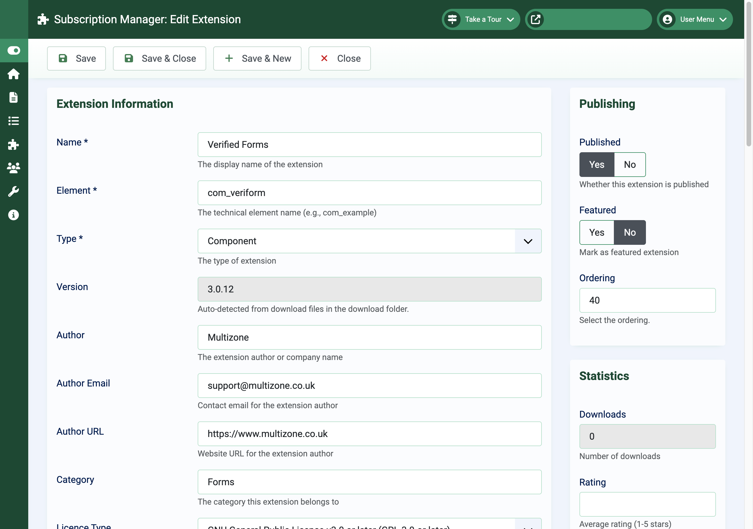 Subscriptions Manager