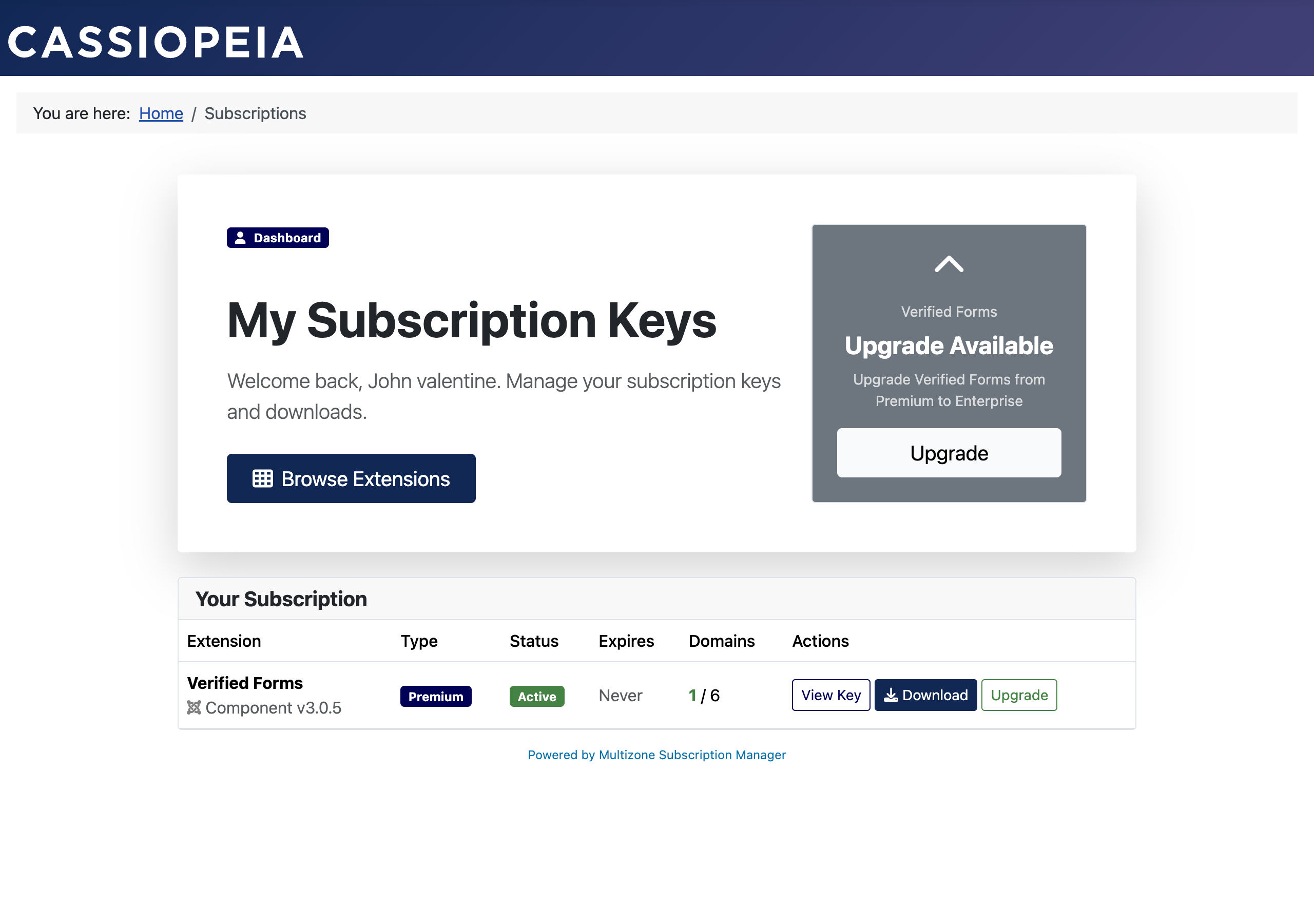 Subscriptions Manager